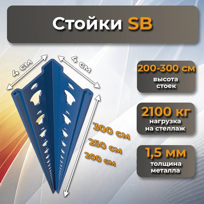 Металлические стойки безболтовых стеллажей SB варианты размеров фото Стеллаж Мастер